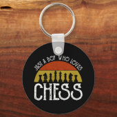 Alleen een jongen die van Chess houdt Sleutelhanger (Voorkant)