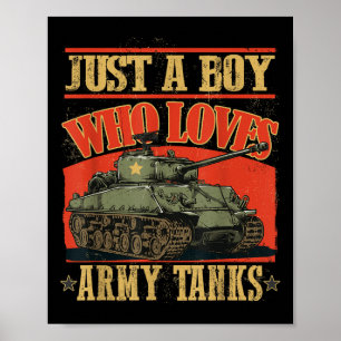 Alleen een jongen die van het leger houdt, tast ee poster