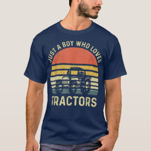Alleen een jongen die van tractoren boer houdt vo t-shirt