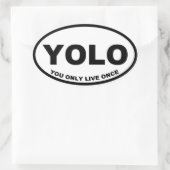 Alleen één keer in je leven ovale sticker (Tas)