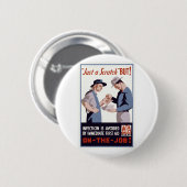 "Alleen een kras" EHBO-poster Ronde Button 5,7 Cm (Voorkant /achterkant)