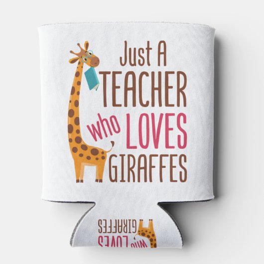 Alleen een leraar die van Giraffe Giraffe Lover ho Blikjeskoeler (Achterkant)