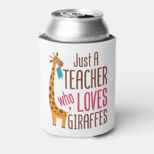 Alleen een leraar die van Giraffe Giraffe Lover ho Blikjeskoeler (Blikje Achterkant)