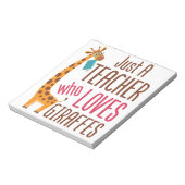 Alleen een leraar die van Giraffe Giraffe Lover ho Notitieblok (Linkerzijde)