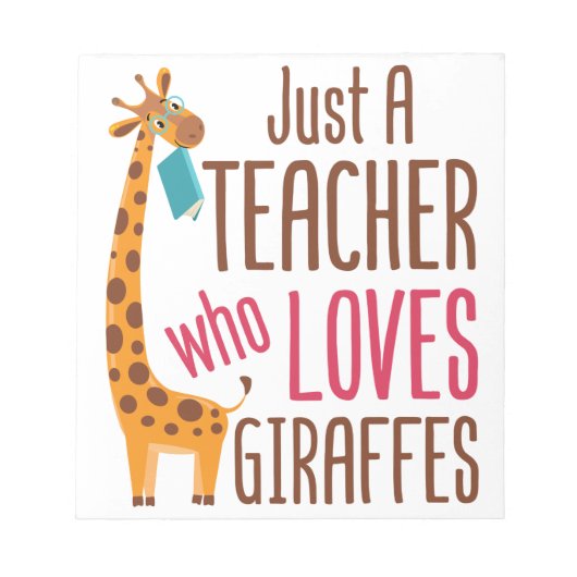 Alleen een leraar die van Giraffe Giraffe Lover ho Notitieblok (Voorkant)