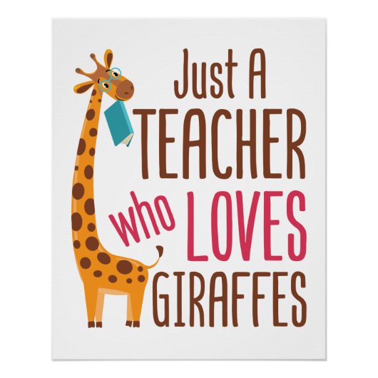Alleen een leraar die van Giraffe Giraffe Lover ho Perfect Poster (Voorkant)