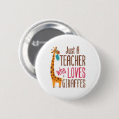 Alleen een leraar die van Giraffe Giraffe Lover ho Ronde Button 5,7 Cm (Voorkant /achterkant)