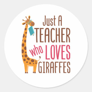 Alleen een leraar die van Giraffe Giraffe Lover ho Ronde Sticker