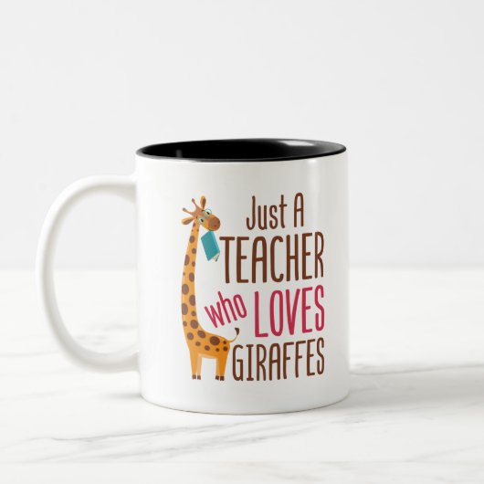 Alleen een leraar die van Giraffe Giraffe Lover ho Tweekleurige Koffiemok (Links)