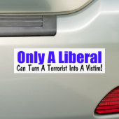 Alleen een liberaal bumpersticker (Op auto)