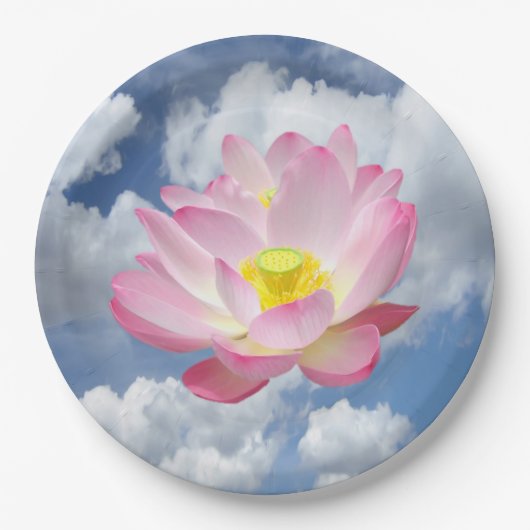 Alleen een Lotus Blossom + jouw tekst & ideeën Papieren Bordje (Voorkant)