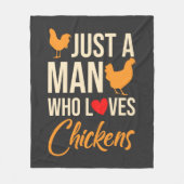 Alleen een Man die van kippen houdt... Fleece Deken (Voorkant)