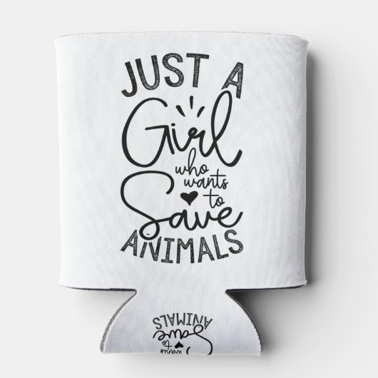 Alleen een meisje dat dieren wil redden blikjeskoeler (Achterkant)