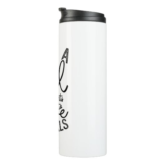 Alleen een meisje dat dieren wil redden thermosbeker (Geroteerd rechts)