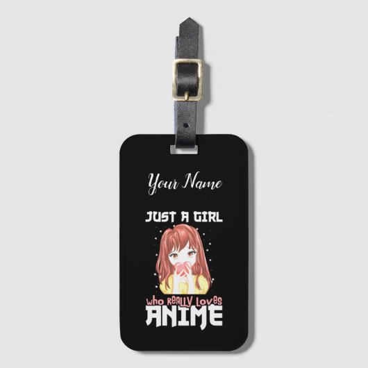 Alleen een meisje dat echt van Anime houdt Bagagelabel (Voorkant (verticaal))