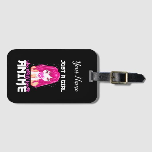 Alleen een meisje dat echt van Anime houdt Bagagelabel (Voorkant (horizontaal))