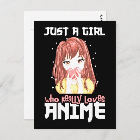 Alleen een meisje dat echt van Anime houdt Briefkaart (Voorkant / Achterkant)