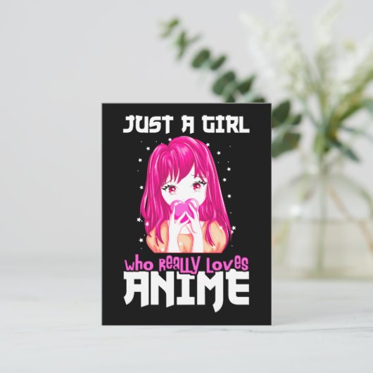Alleen een meisje dat echt van Anime houdt Briefkaart (Staand voorkant)