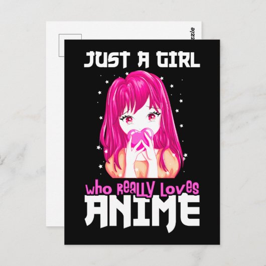 Alleen een meisje dat echt van Anime houdt Briefkaart (Voorkant / Achterkant)