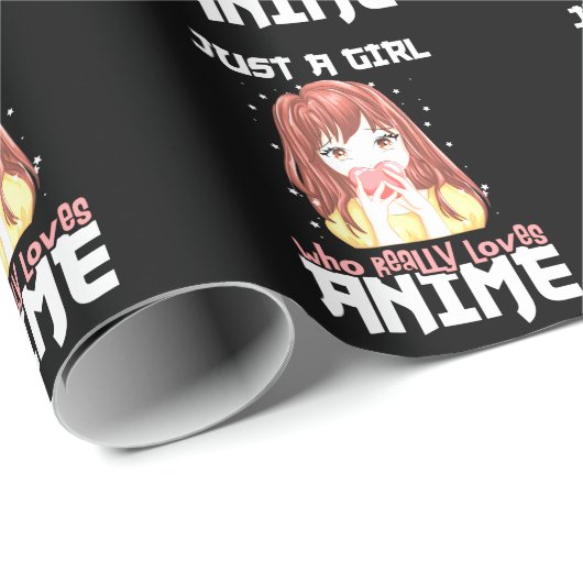 Alleen een meisje dat echt van Anime houdt Cadeaupapier (Rol Hoek)