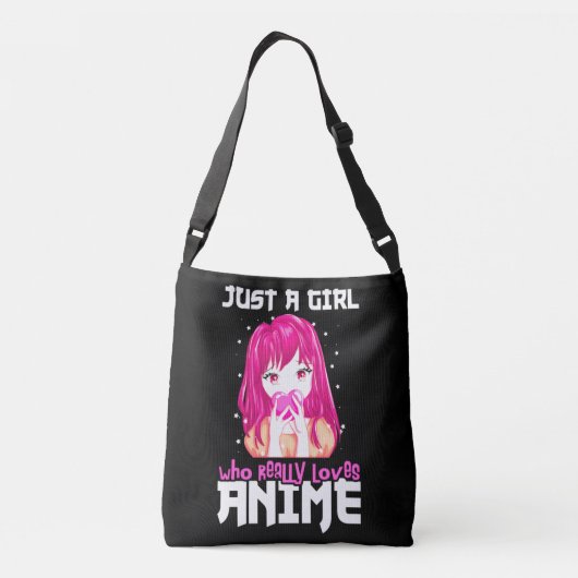 Alleen een meisje dat echt van Anime houdt Crossbody Tas (Achterkant)