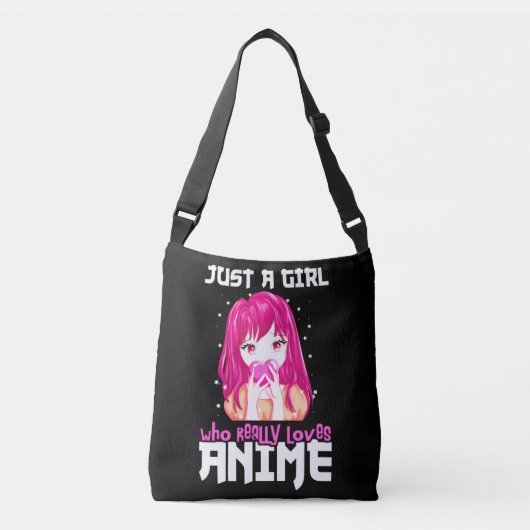 Alleen een meisje dat echt van Anime houdt Crossbody Tas (Voorkant)