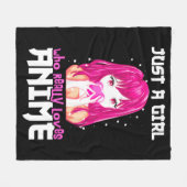 Alleen een meisje dat echt van Anime houdt Fleece Deken (Voorkant (Horizontaal))