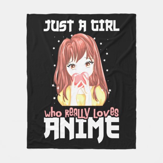 Alleen een meisje dat echt van Anime houdt Fleece Deken (Voorkant)