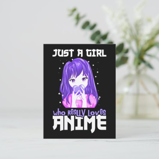 Alleen een meisje dat echt van Anime houdt in Paar Briefkaart (Staand voorkant)