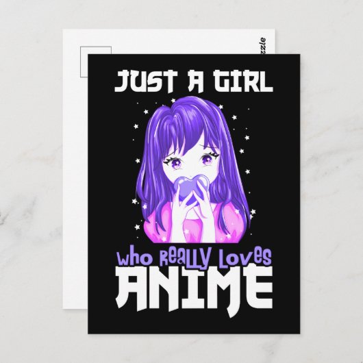 Alleen een meisje dat echt van Anime houdt in Paar Briefkaart (Voorkant / Achterkant)