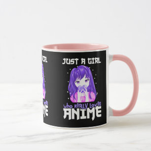 Alleen een meisje dat echt van Anime houdt in Paar Mok