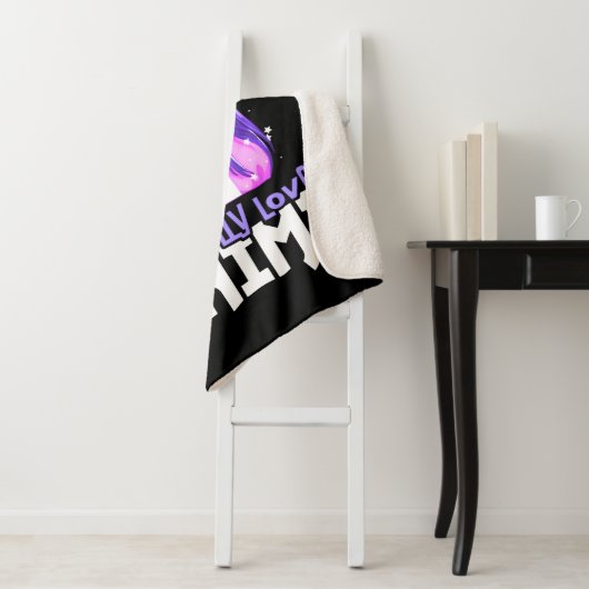 Alleen een meisje dat echt van Anime houdt in Paar Sherpa Deken (In situ)