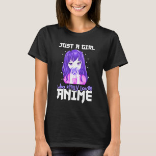 Alleen een meisje dat echt van Anime houdt in Paar T-shirt