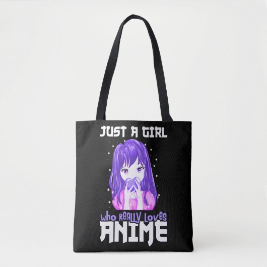 Alleen een meisje dat echt van Anime houdt in Paar Tote Bag (Voorkant)
