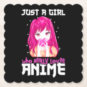 Alleen een meisje dat echt van Anime houdt Kartonnen Onderzetters (Voorkant)