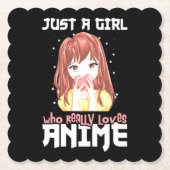 Alleen een meisje dat echt van Anime houdt Kartonnen Onderzetters (Voorkant)