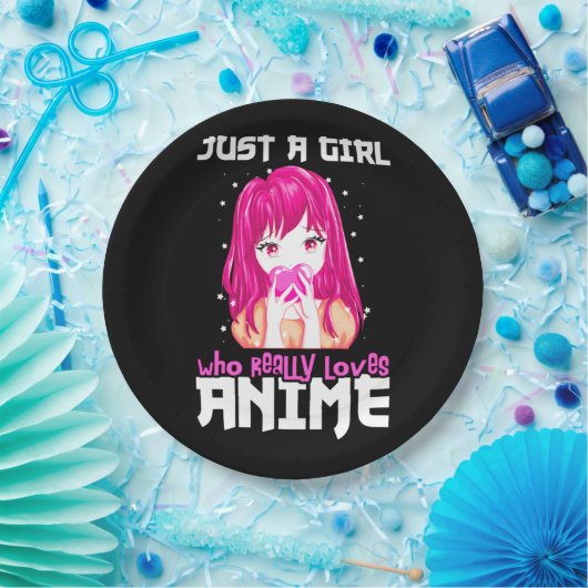 Alleen een meisje dat echt van Anime houdt Papieren Bordje (Feest)