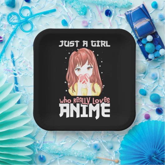 Alleen een meisje dat echt van Anime houdt Papieren Bordje (Feest)