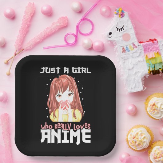 Alleen een meisje dat echt van Anime houdt Papieren Bordje (Feest)