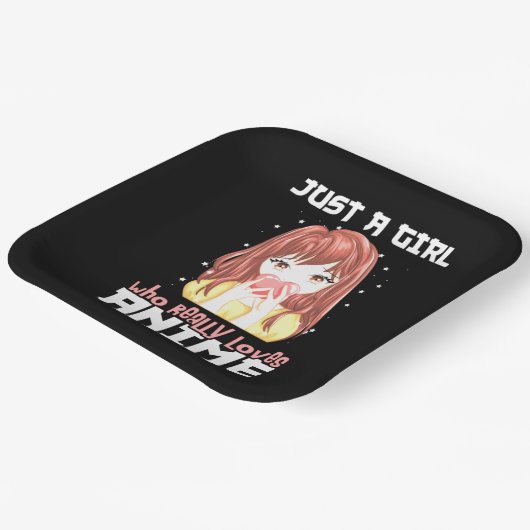 Alleen een meisje dat echt van Anime houdt Papieren Bordje (Gebogen)