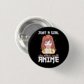 Alleen een meisje dat echt van Anime houdt Ronde Button 3,2 Cm (Voorkant /achterkant)