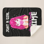 Alleen een meisje dat echt van Anime houdt Sherpa Deken (Voorkant (horizontaal))