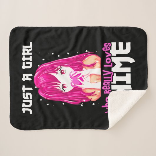 Alleen een meisje dat echt van Anime houdt Sherpa Deken (Voorkant (horizontaal))