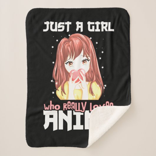 Alleen een meisje dat echt van Anime houdt Sherpa Deken (Voorkant)