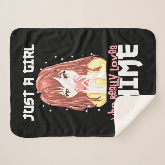 Alleen een meisje dat echt van Anime houdt Sherpa Deken (Voorkant (horizontaal))