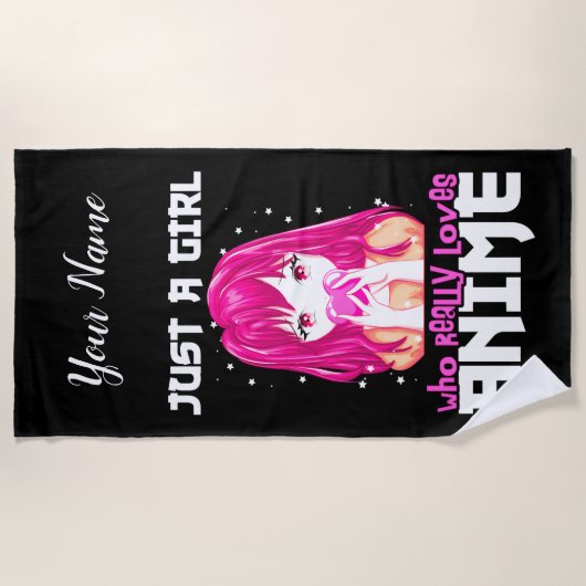 Alleen een meisje dat echt van Anime houdt Strandlaken (Voorkant)