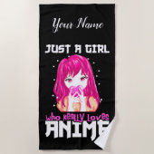 Alleen een meisje dat echt van Anime houdt Strandlaken (Voorkant)