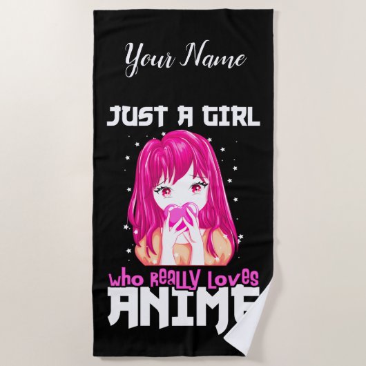 Alleen een meisje dat echt van Anime houdt Strandlaken (Voorkant)