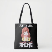 Alleen een meisje dat echt van Anime houdt Tote Bag (Voorkant)