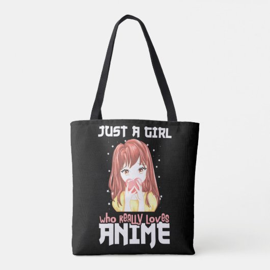 Alleen een meisje dat echt van Anime houdt Tote Bag (Achterkant)